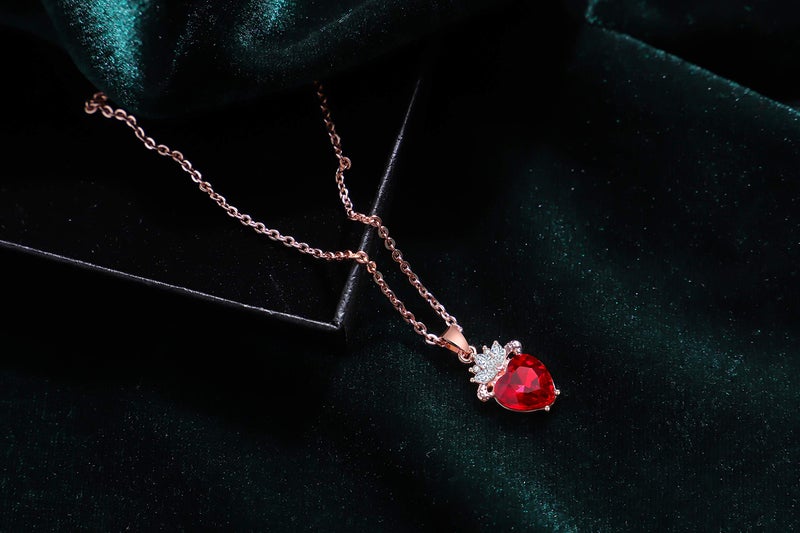 Botrinal Evie Red Heart Necklace Descendant Costume Queen of Hearts Princess Halloween Jewelry for Valentine's Gift - Image 4